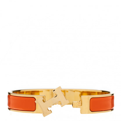 Hermes Enamel Narrow Clic Clac H Bracelet PM Orange 4 of 4