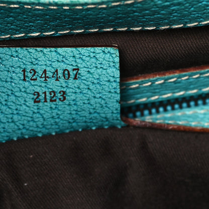 Gucci Monogram Calfskin Large Bardot Shoulder Bag Turquoise 7 of 11