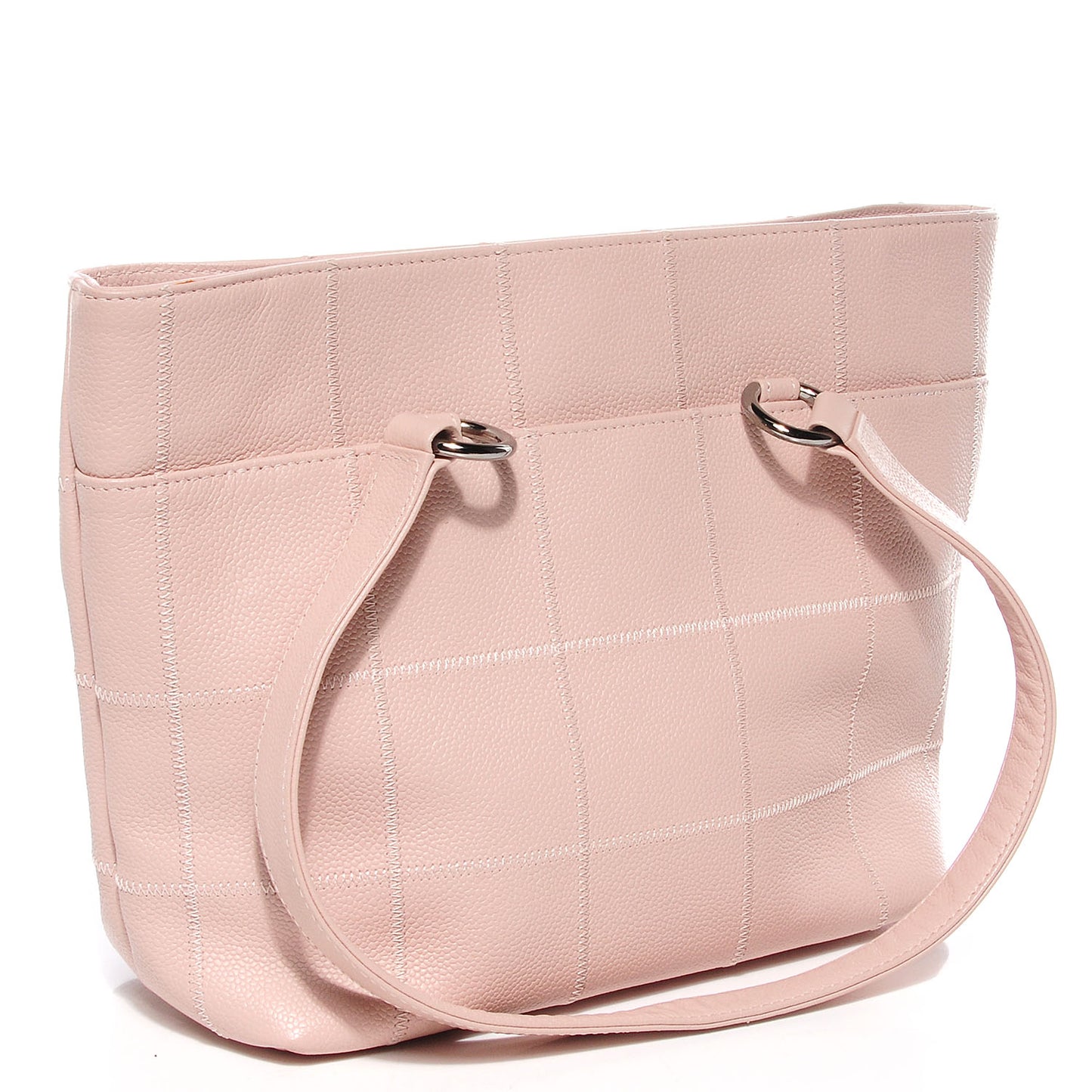 Caviar Square Stitched Tote Pink