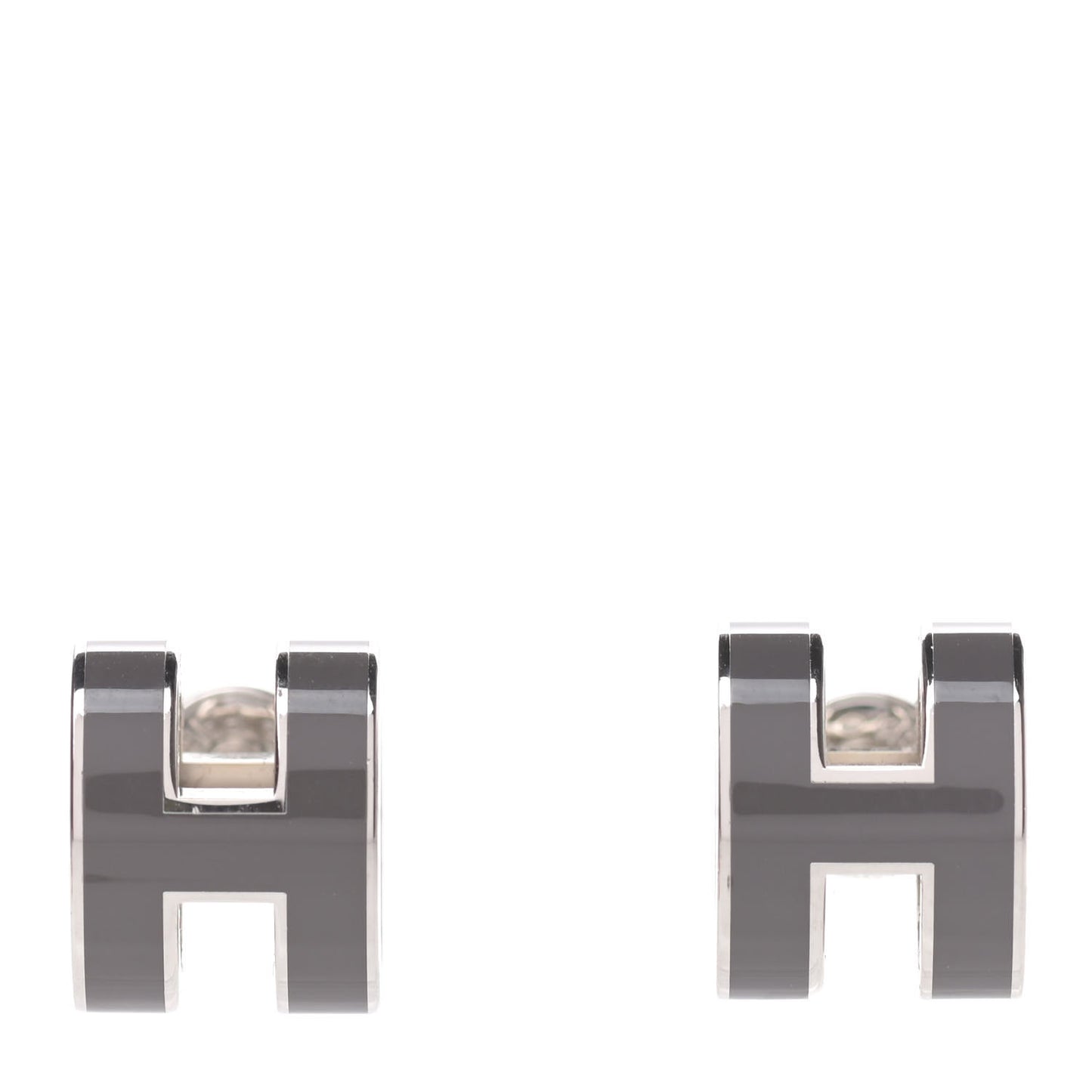 Silver Lacquered Pop H Earrings Etain
