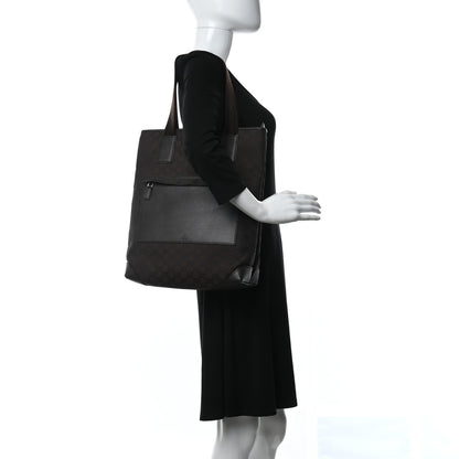 Gucci Nylon Calfskin Monogram Tall Tote Brown 3 of 9