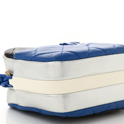 Chanel Shiny Lambskin Monochrome Chain Mini Camera Case Bag Blue Black Silver 9 of 10