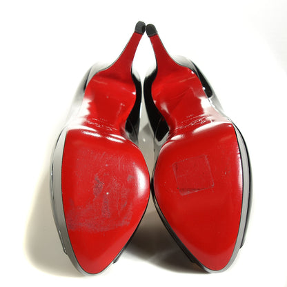 Christian Louboutin Patent Lady Peep 150 Pumps 38 Black 5 of 7