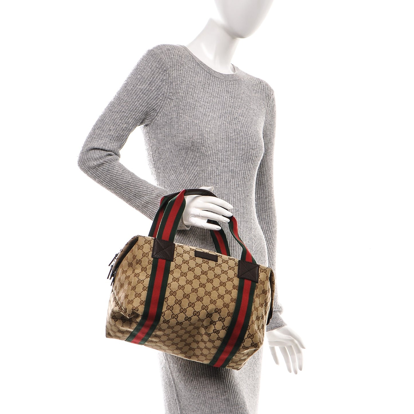Monogram Web Tote Dark Brown