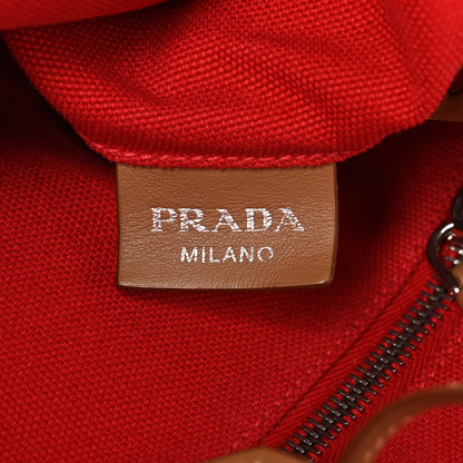 Prada Canapa Small Shopping Tote Rosso 7 of 10