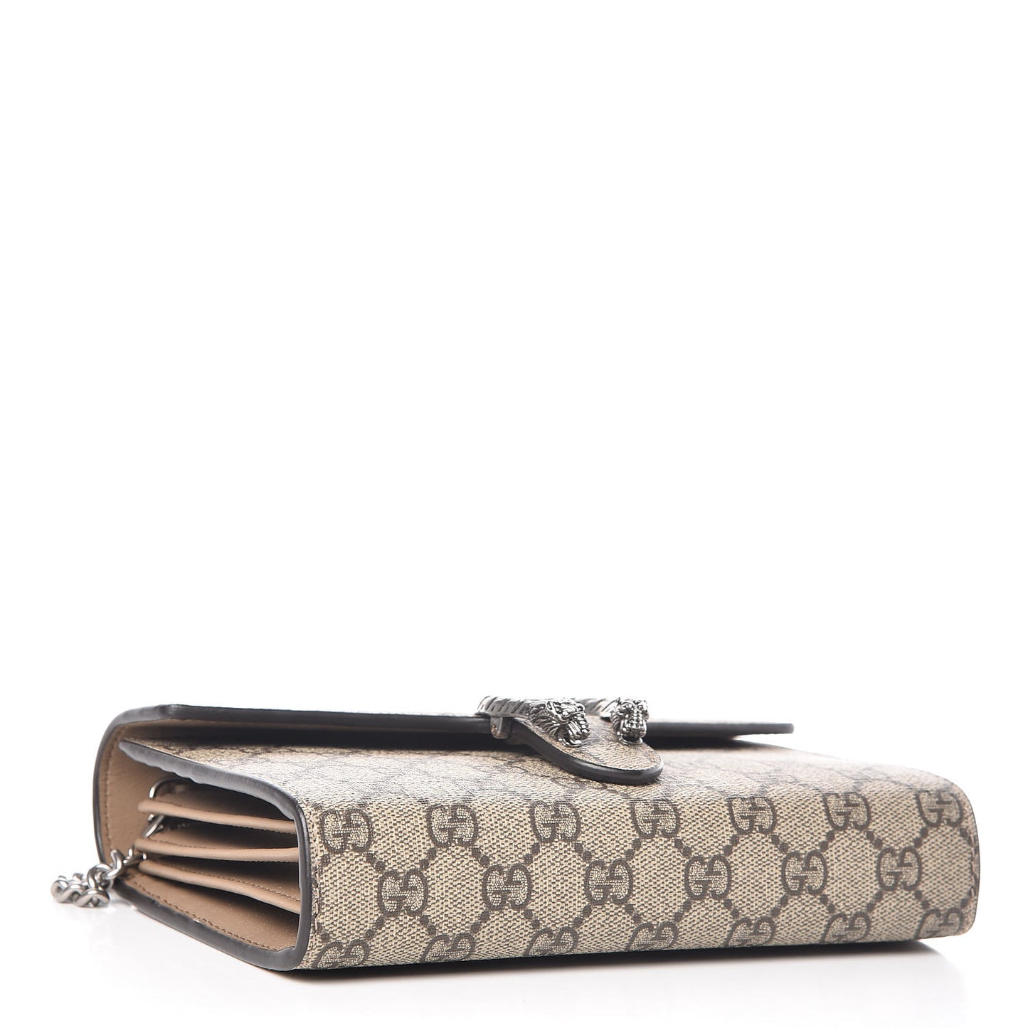GG Supreme Monogram Mini Dionysus Chain Wallet Beige Taupe