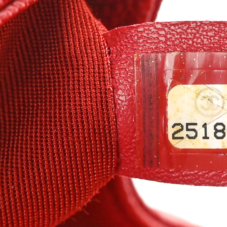 Chanel Caviar Chevron Quilted Braided Small Boy Flap Red 6 of 9