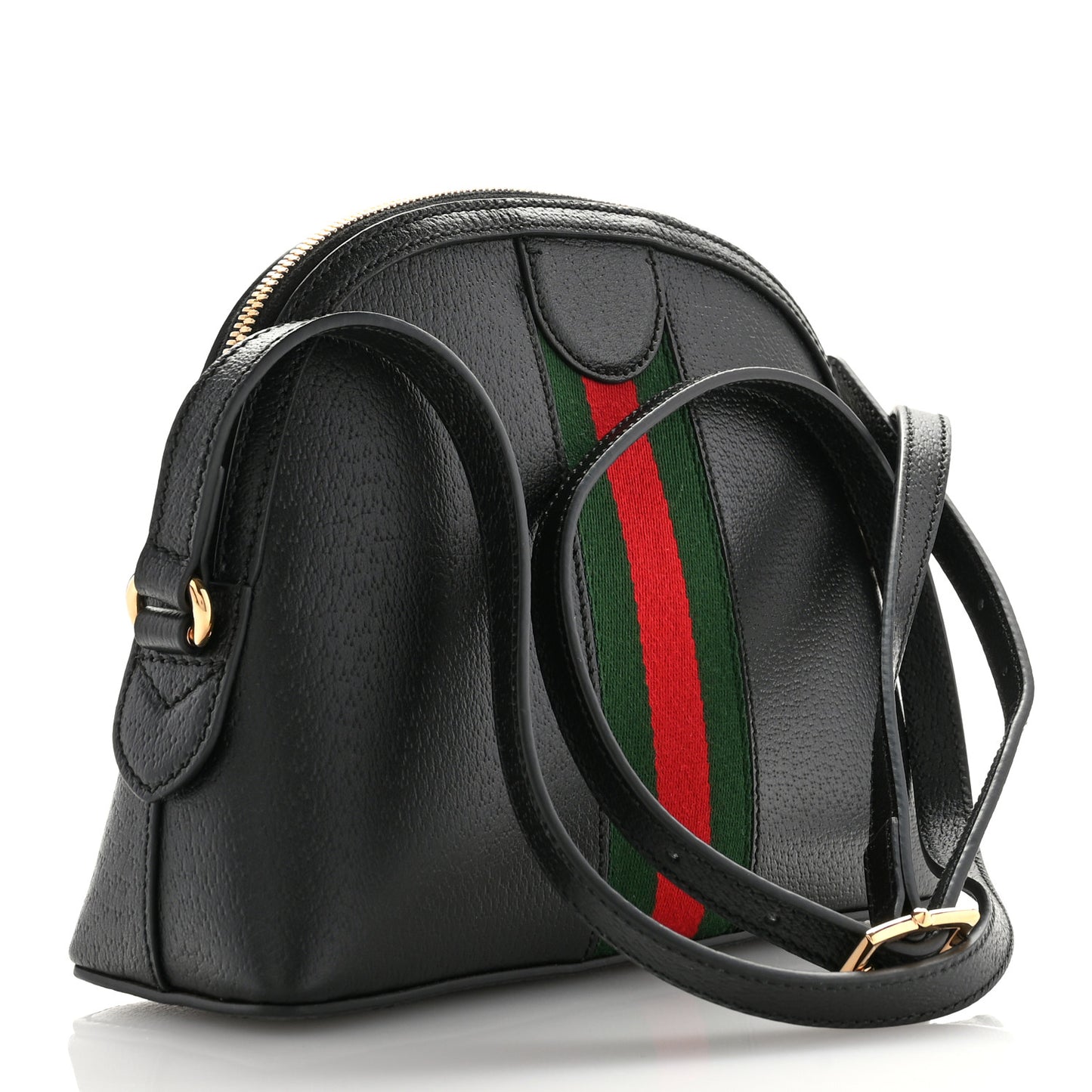 Calfskin GG Web Small Ophidia Dome Shoulder Bag Black