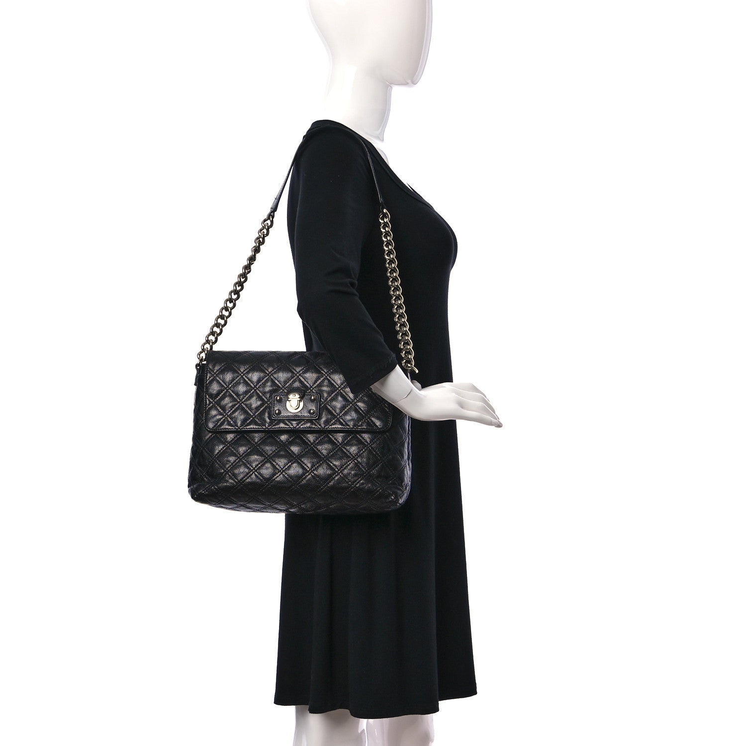 Marc Jacobs Lacquered Lambskin The XL Single Flap Black 2 of 10