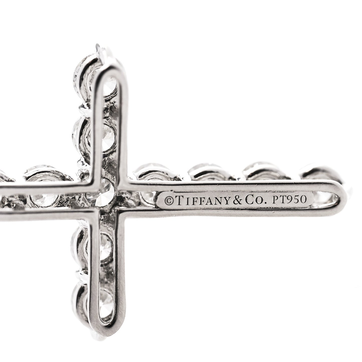 Platinum Diamond Medium Cross Pendant Necklace