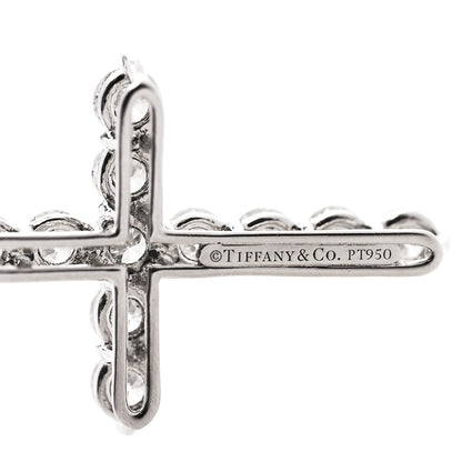 Tiffany Platinum Diamond Medium Cross Pendant Necklace 6 of 7