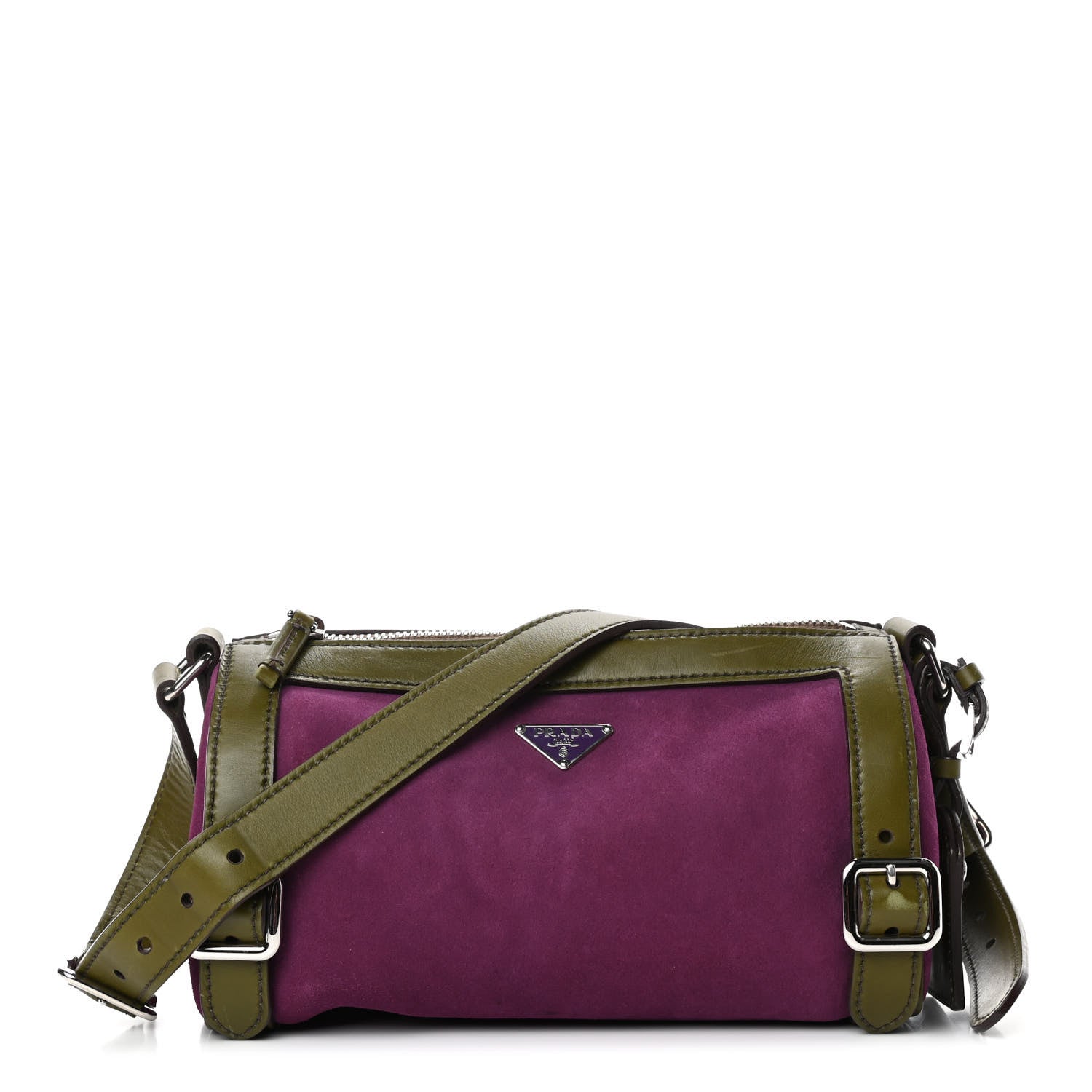 Prada Suede Shoulder Bag Purple 1 of 4