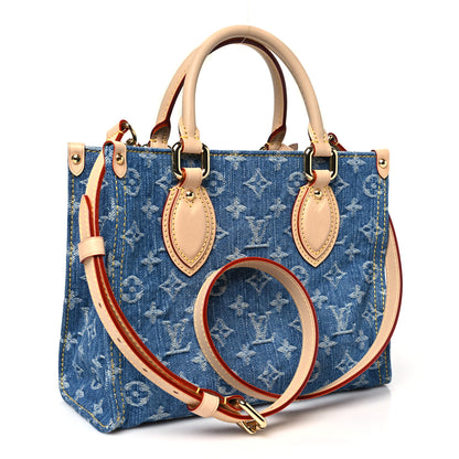 Louis Vuitton Monogram Denim Onthego PM Blue 3 of 10