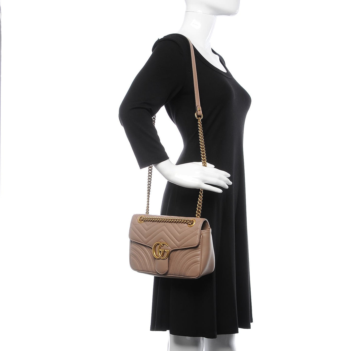 Calfskin Matelasse Small GG Marmont Shoulder Bag Porcelain Rose