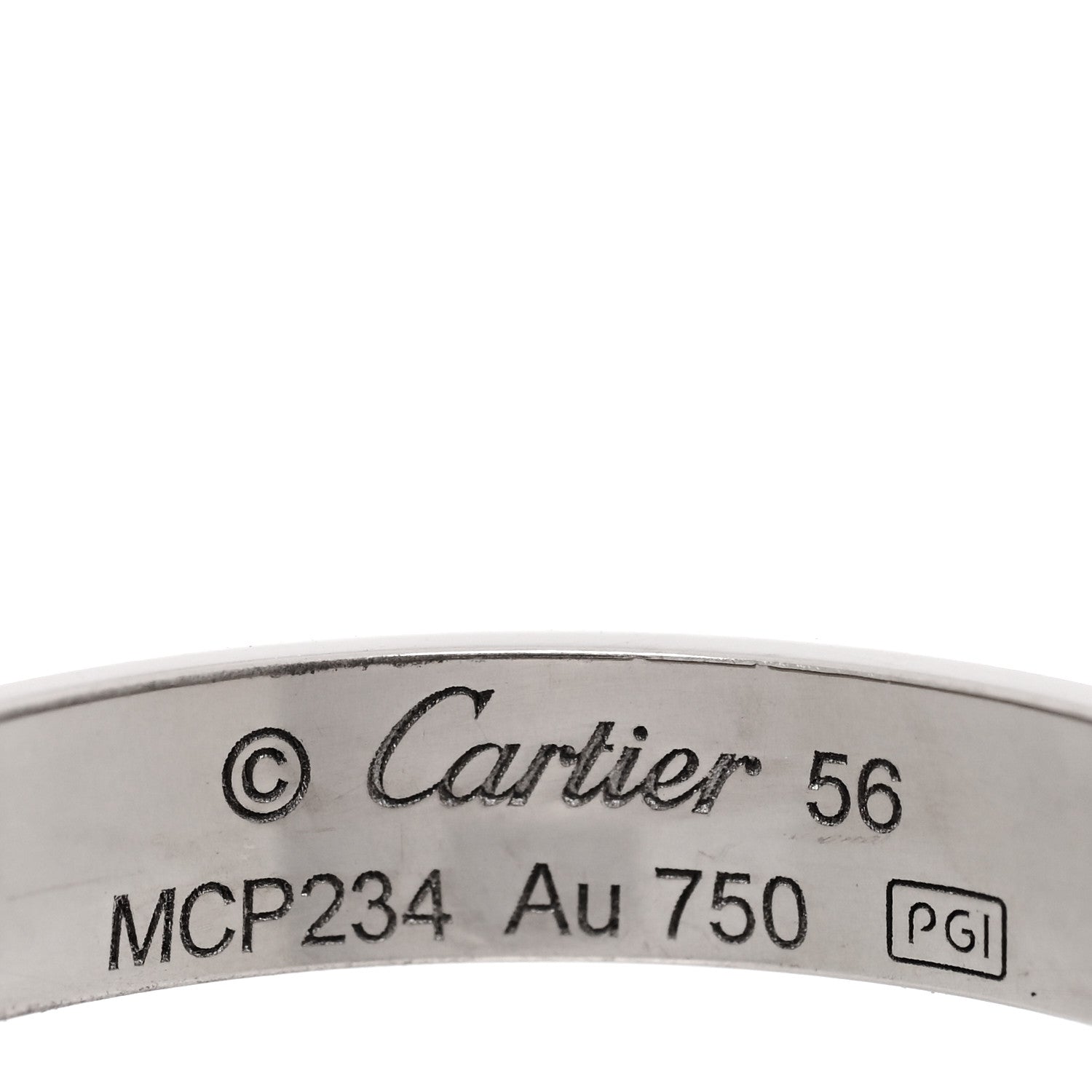 Cartier 18K White Gold 3.5mm LOVE Wedding Band Ring 56 7.5 4 of 5