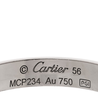 Cartier 18K White Gold 3.5mm LOVE Wedding Band Ring 56 7.5 4 of 5