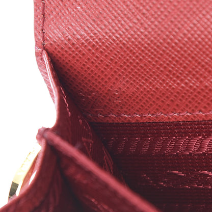 Prada Saffiano Heart Lock Crossbody Bag Fuoco 7 of 10