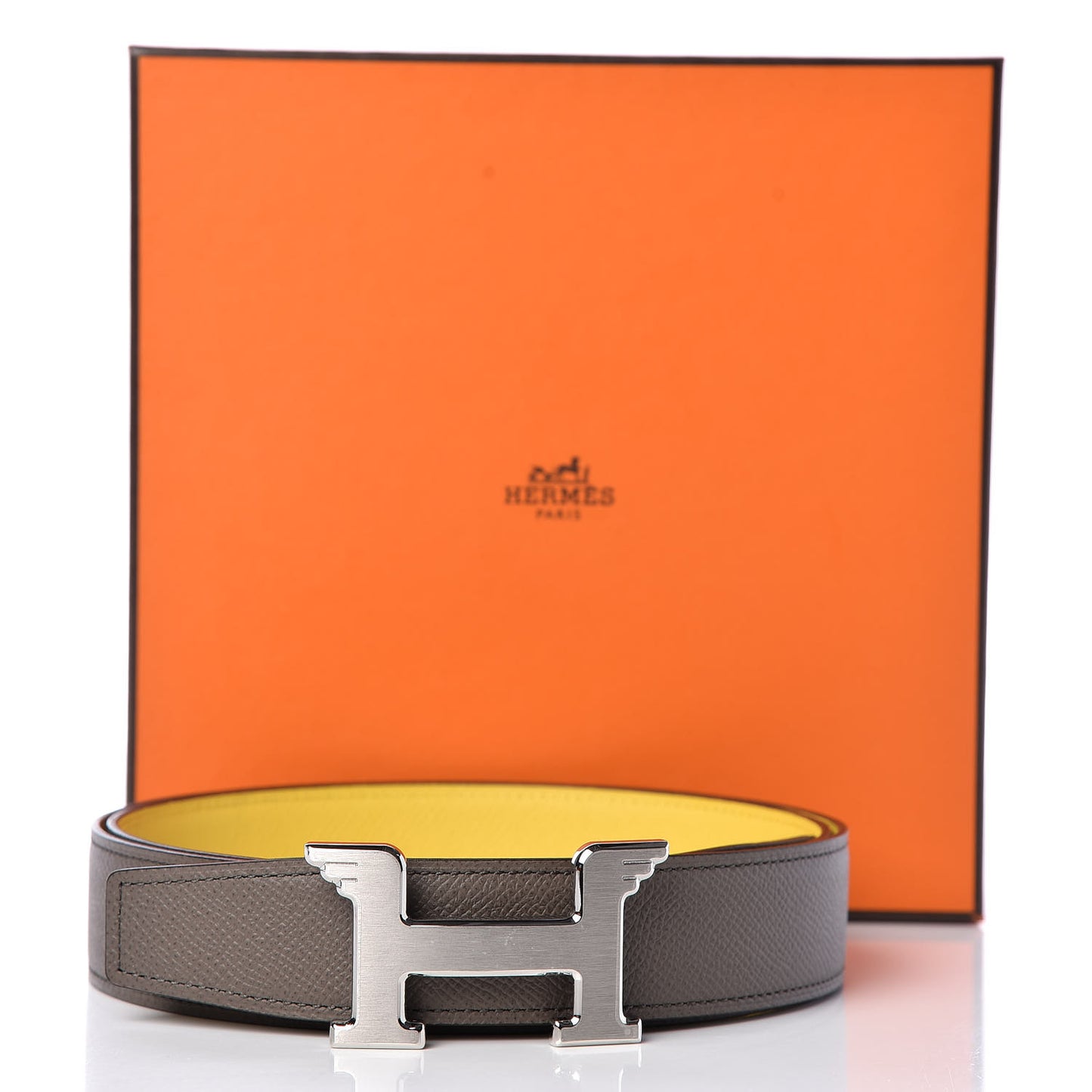 Epsom 32mm Pegase H Belt 95 Etain Jaune De Naples