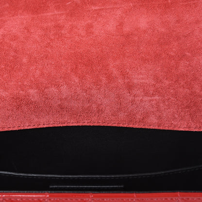 Saint Laurent Patent Matelasse Monogram Large Vicky Chain Bag Rouge Eros 10 of 10