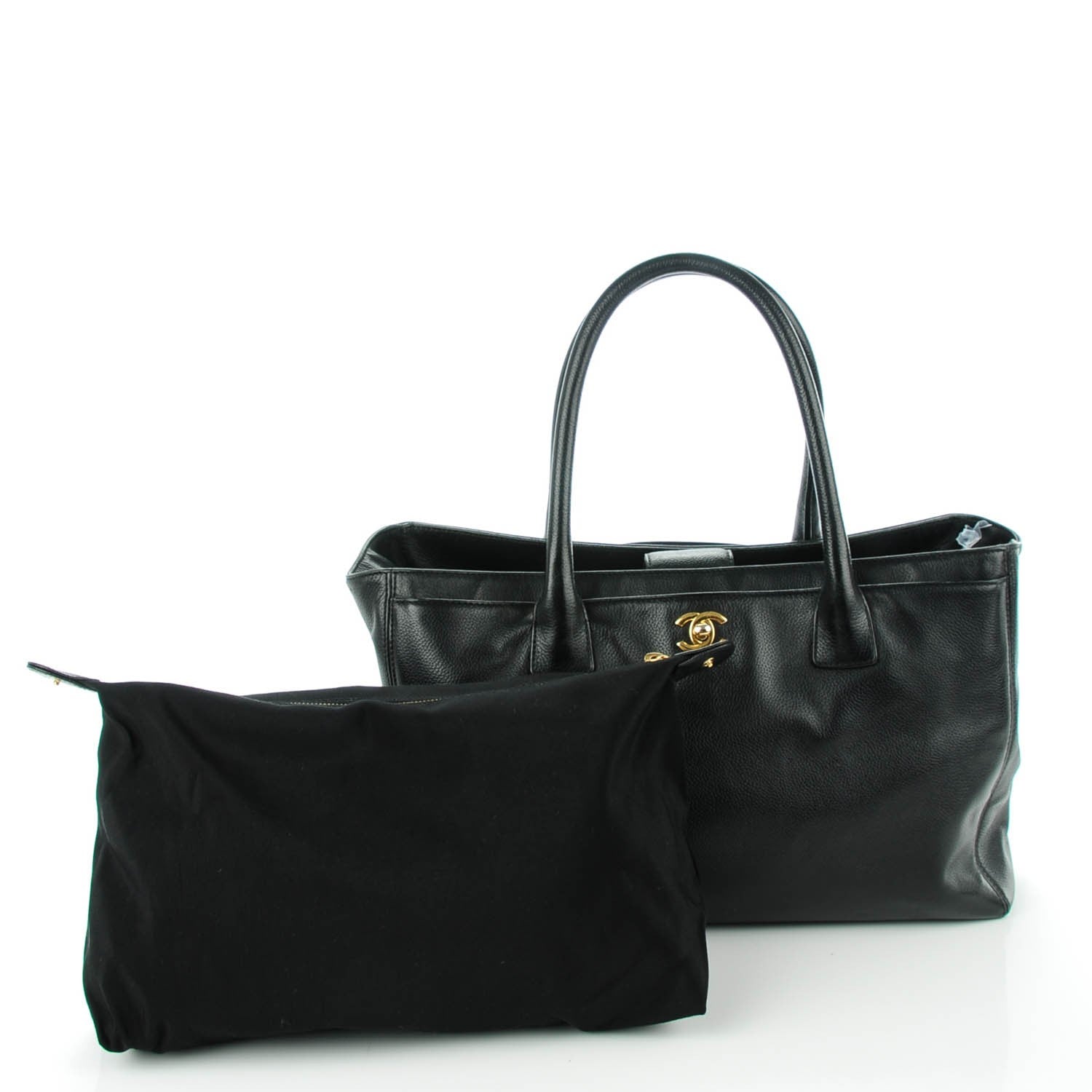 Chanel Calfskin Cerf Executive Shopper Tote Black 5 of 9