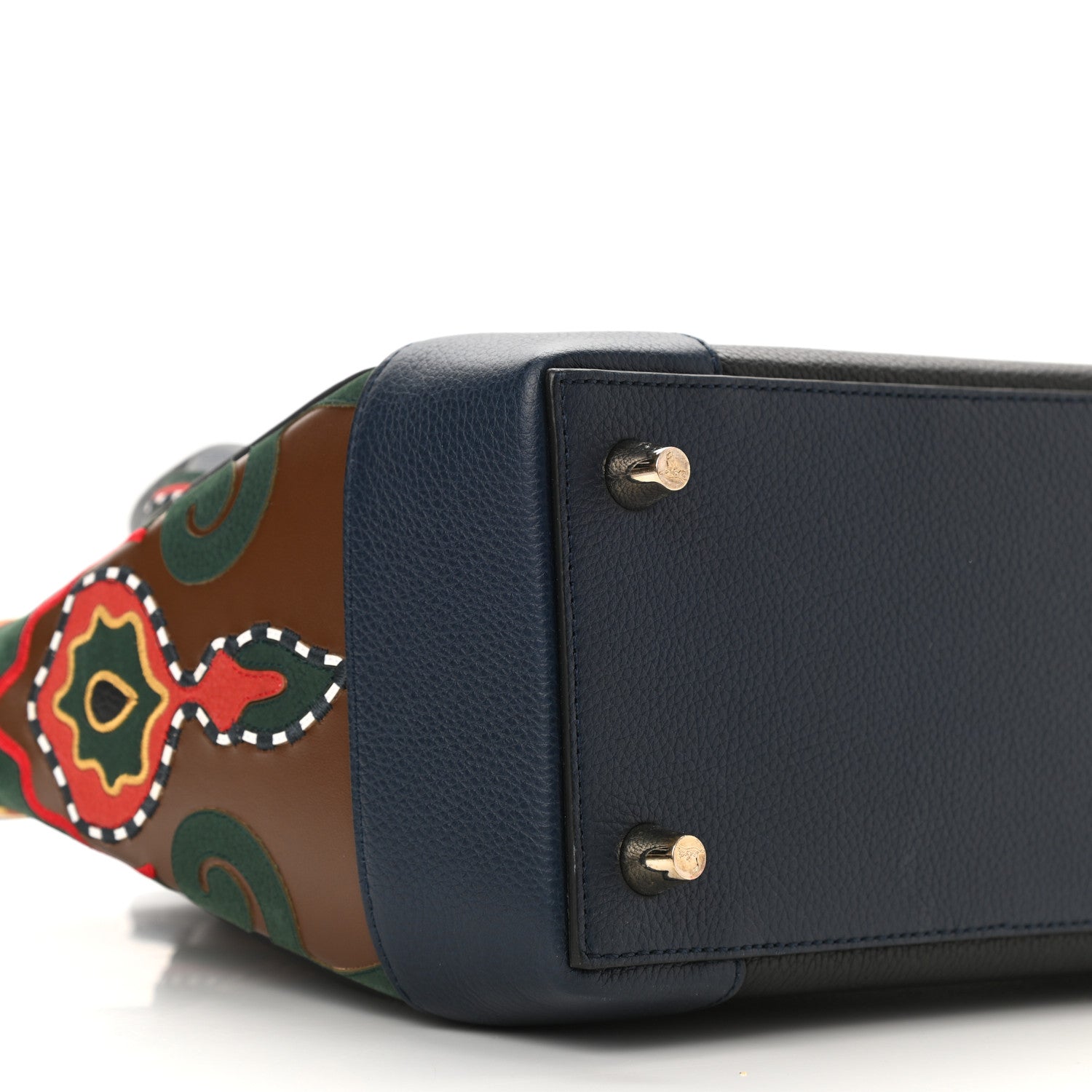 Christian Louboutin Grained Calfskin Embroidered Small Eloise Tote Black Multicolor 9 of 12