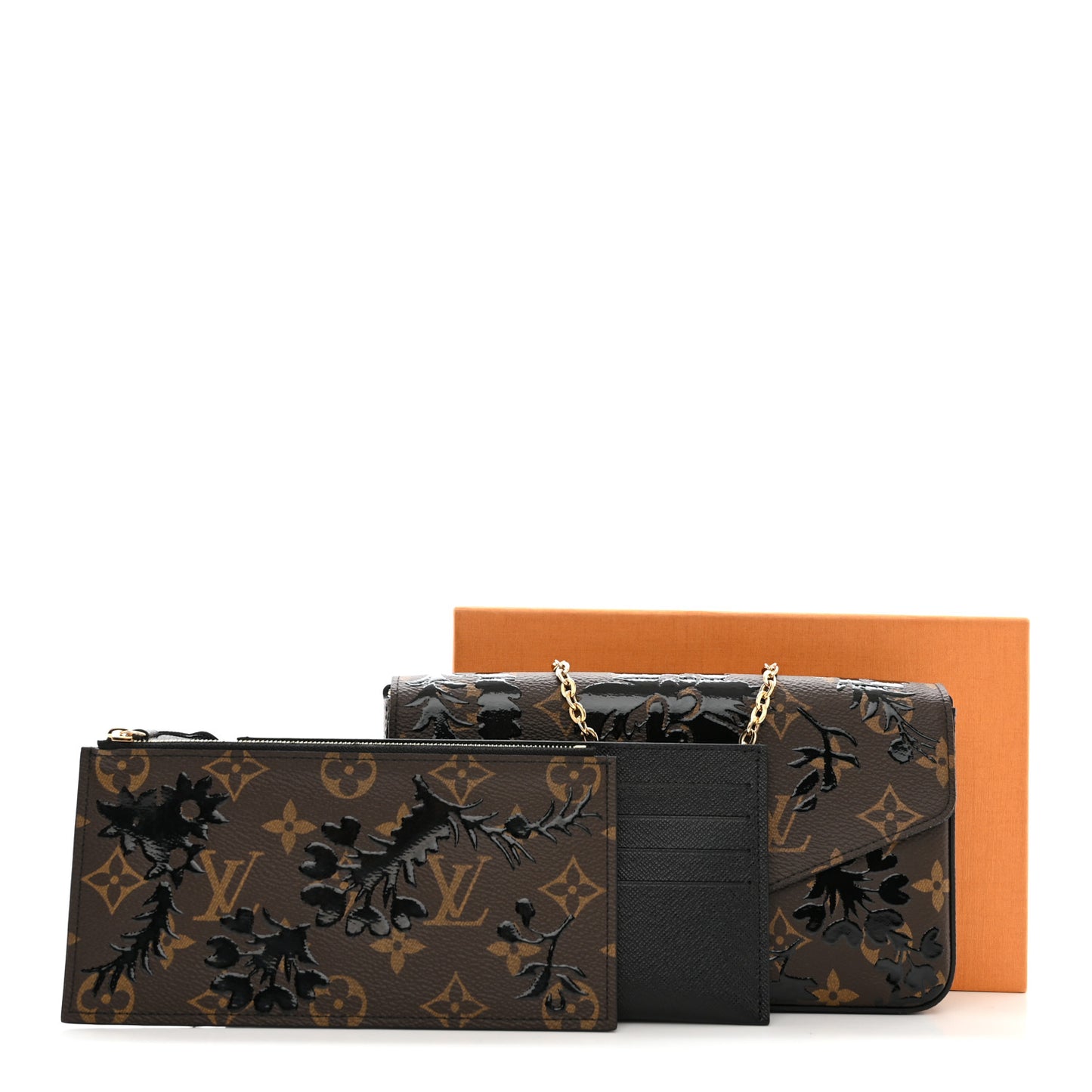 Monogram Blossom Pochette Felicie Chain Wallet Black
