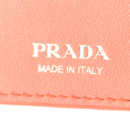 Prada Saffiano Calfskin Large Triangle Continental Wallet Orange 6 of 6