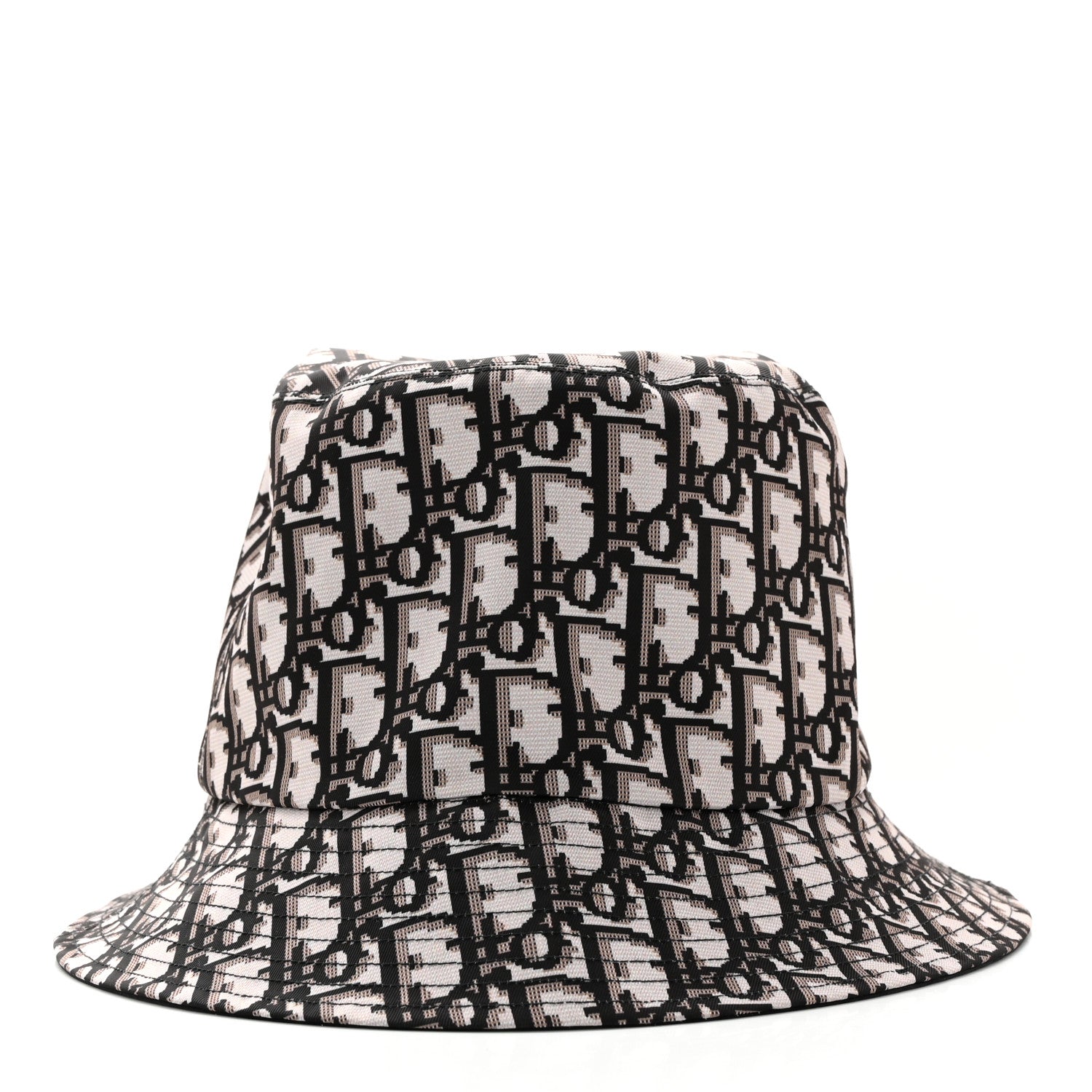 Christian Dior Polyester Cotton Oblique Teddy-D Brim Bucket Hat 58 Black 6 of 8