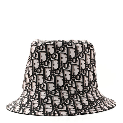 Christian Dior Polyester Cotton Oblique Teddy-D Brim Bucket Hat 58 Black 6 of 8