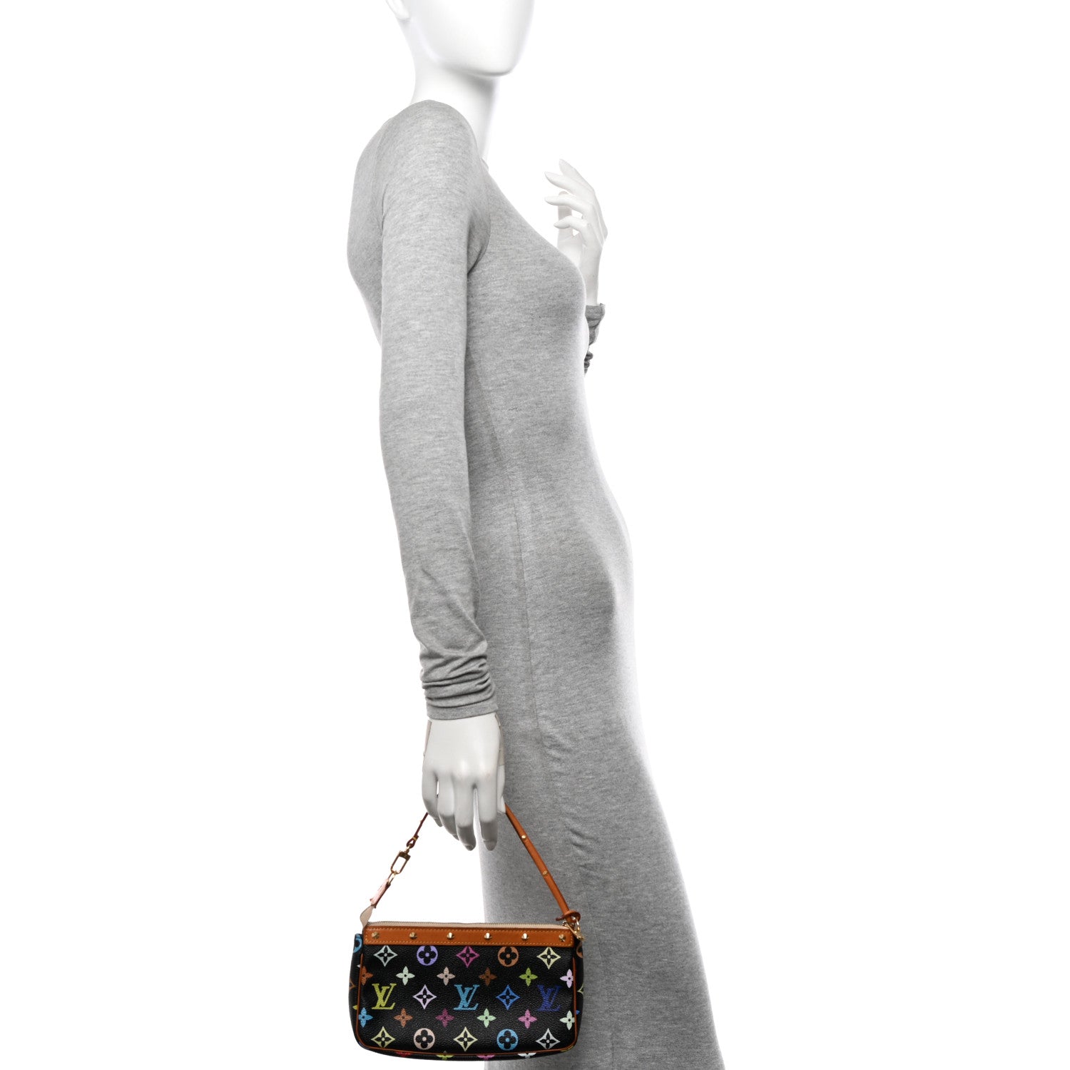 Louis Vuitton Monogram Multicolor Pochette Accessories Black 3 of 10
