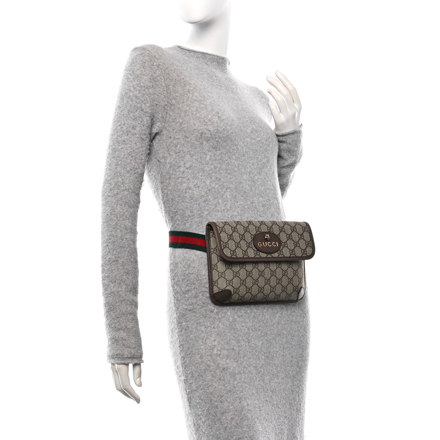 Gucci GG Supreme Monogram Neo Vintage Web Belt Bag Brown 2 of 12