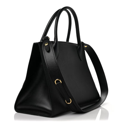 Prada Saffiano Cuir Calfskin Medium Monochrome Top Handle Tote Black 2 of 7