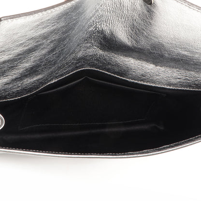 Saint Laurent Leather Large Belle De Jour Clutch Silver 5 of 7