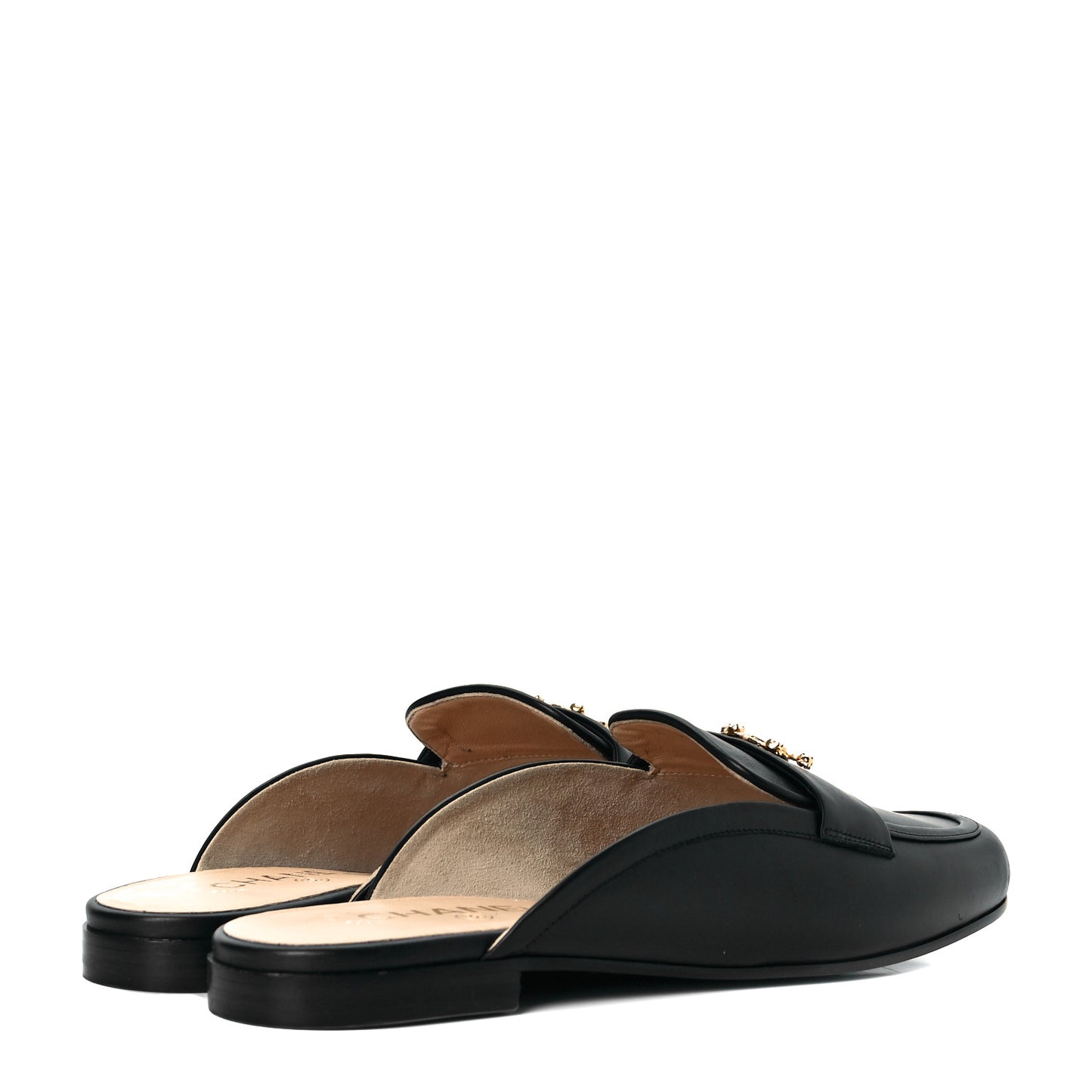 Calfskin CC Mules 40.5 Black