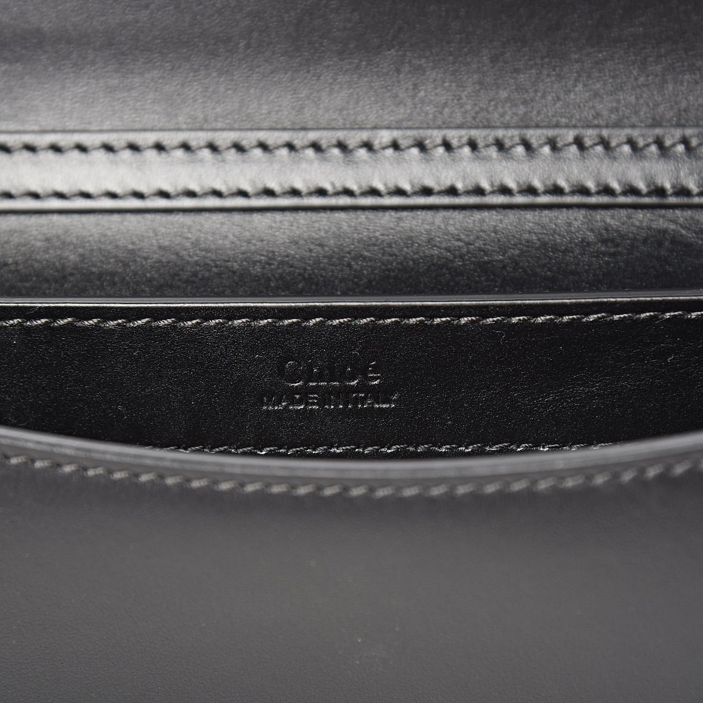 Calfskin Suede C Clutch With Chain Black