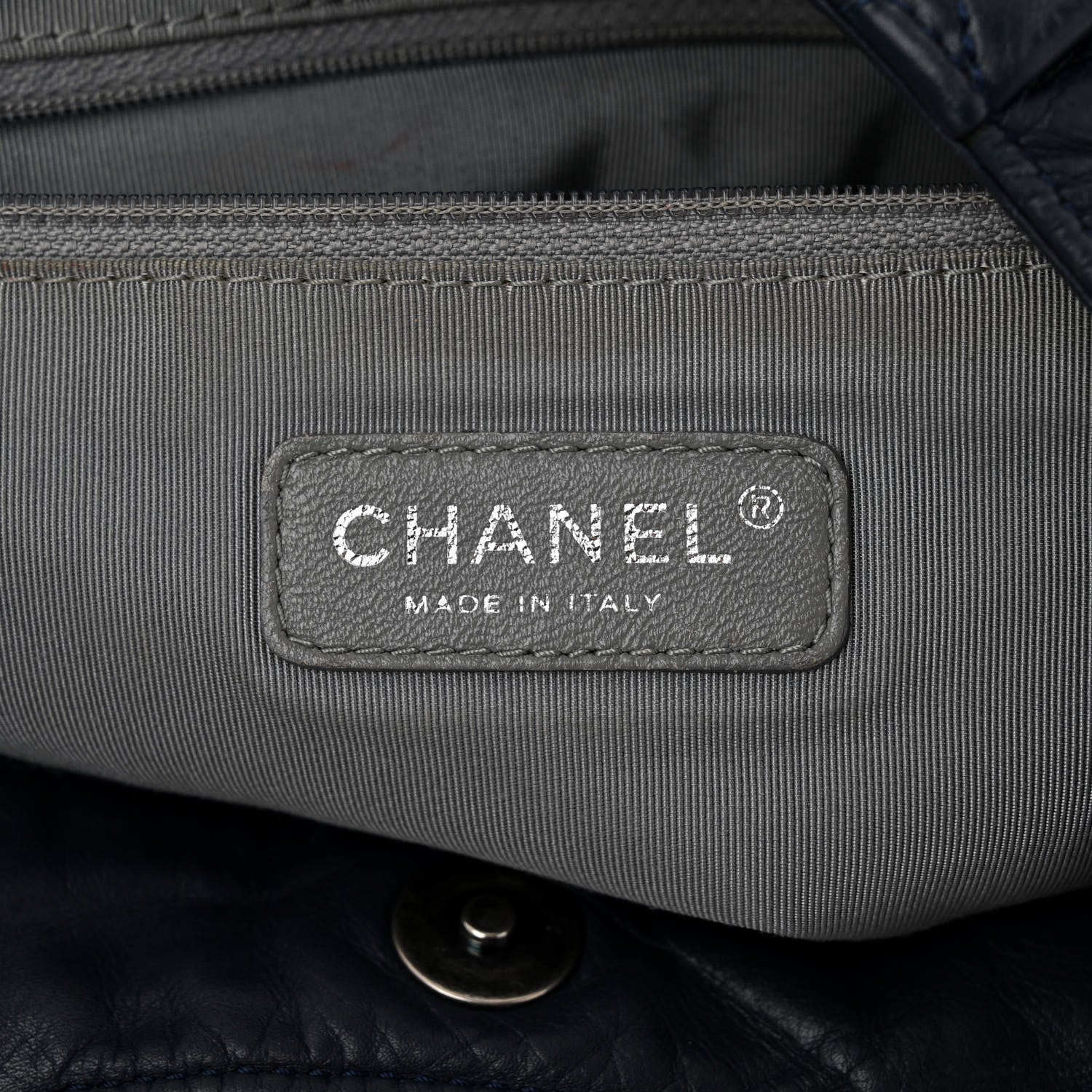 Chanel Calfskin Coco Pleats Hobo Dark Blue 6 of 12