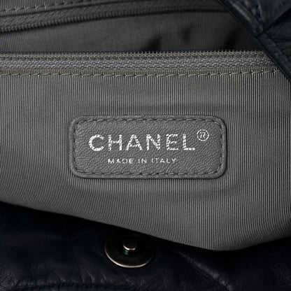 Chanel Calfskin Coco Pleats Hobo Dark Blue 6 of 12