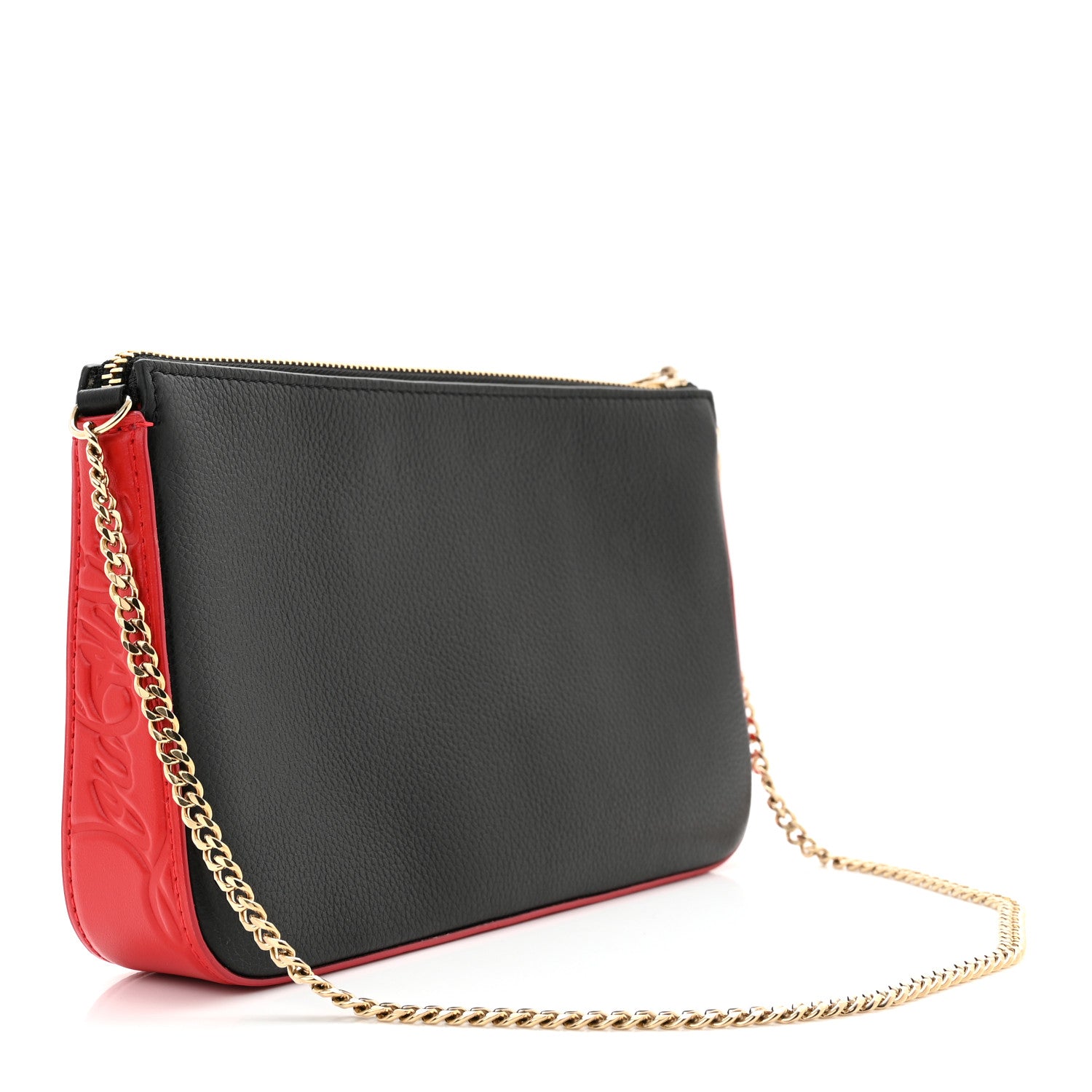 Christian Louboutin Calfskin Loubila Chain Clutch Black 3 of 9