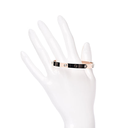 Cartier 18K Pink Gold 4 Diamond LOVE Bracelet 17 2 of 6
