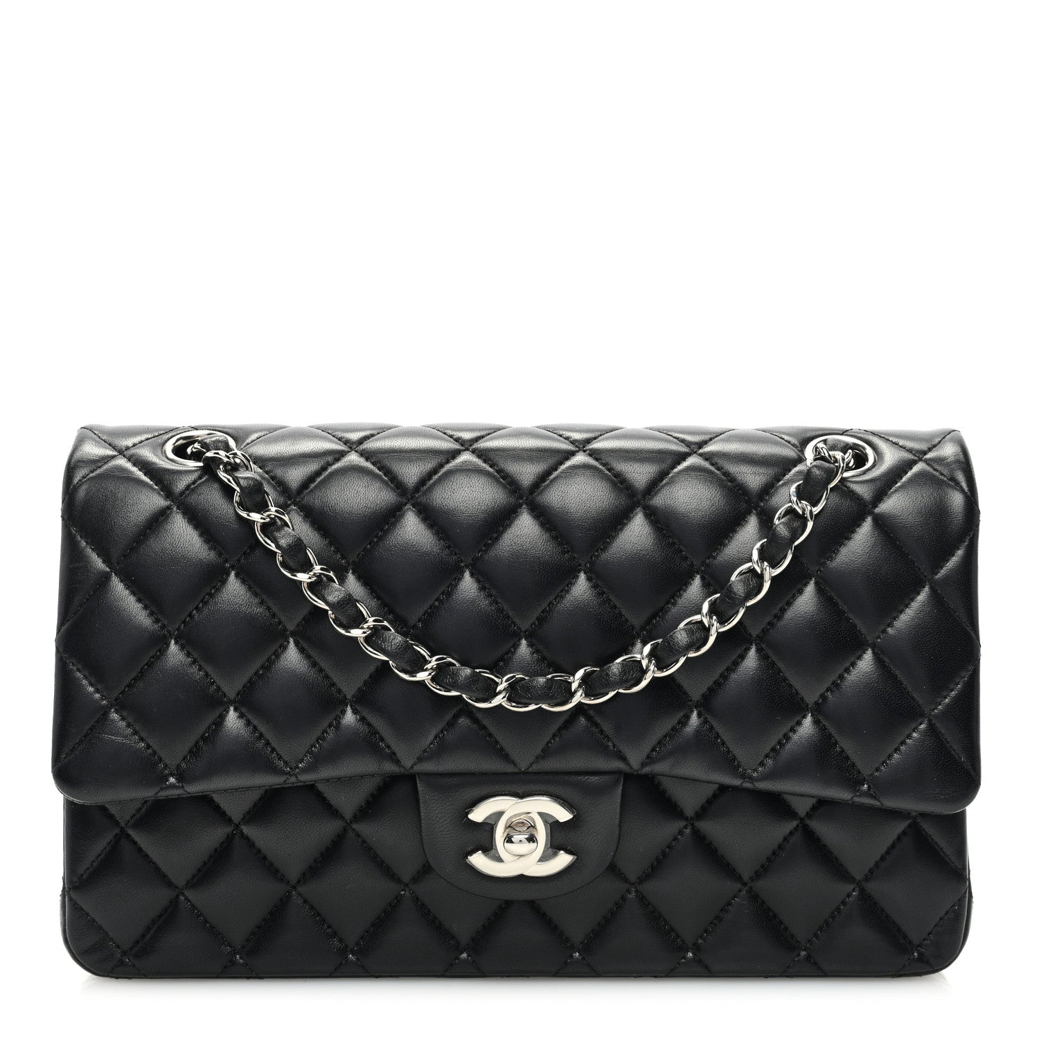Chanel Lambskin Quilted Medium Double Flap Black 1 of 11
