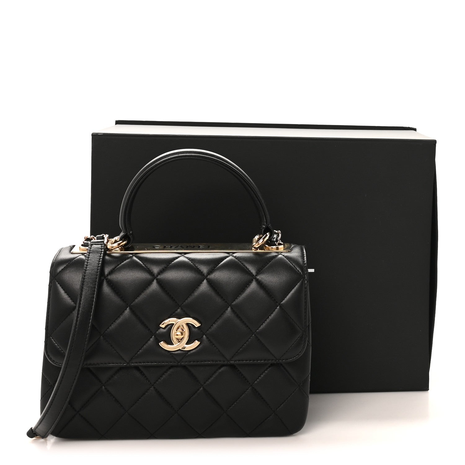 Chanel Lambskin Quilted Small Trendy CC Dual Handle Flap Bag Black 11 of 11