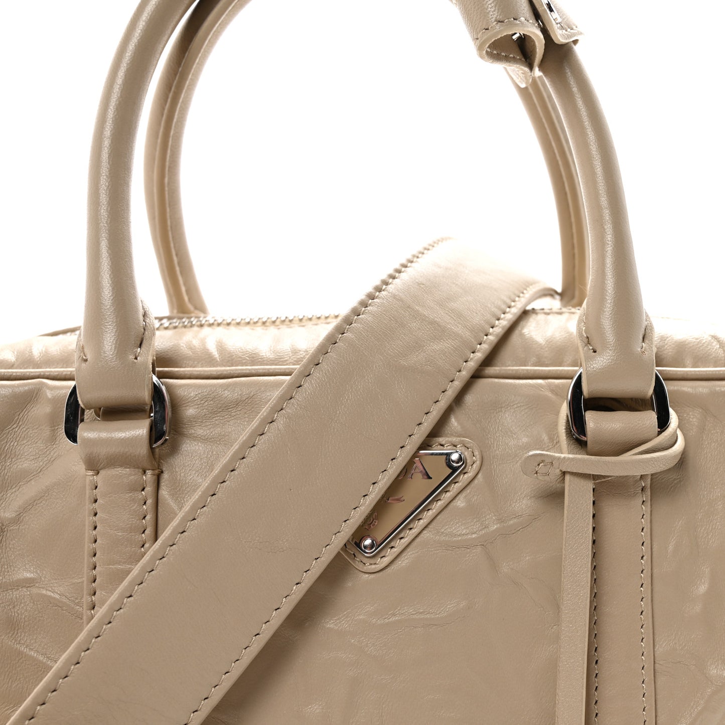 Nappa Antique Medium Re-Edition 2001 Two Handle Bag Deserto