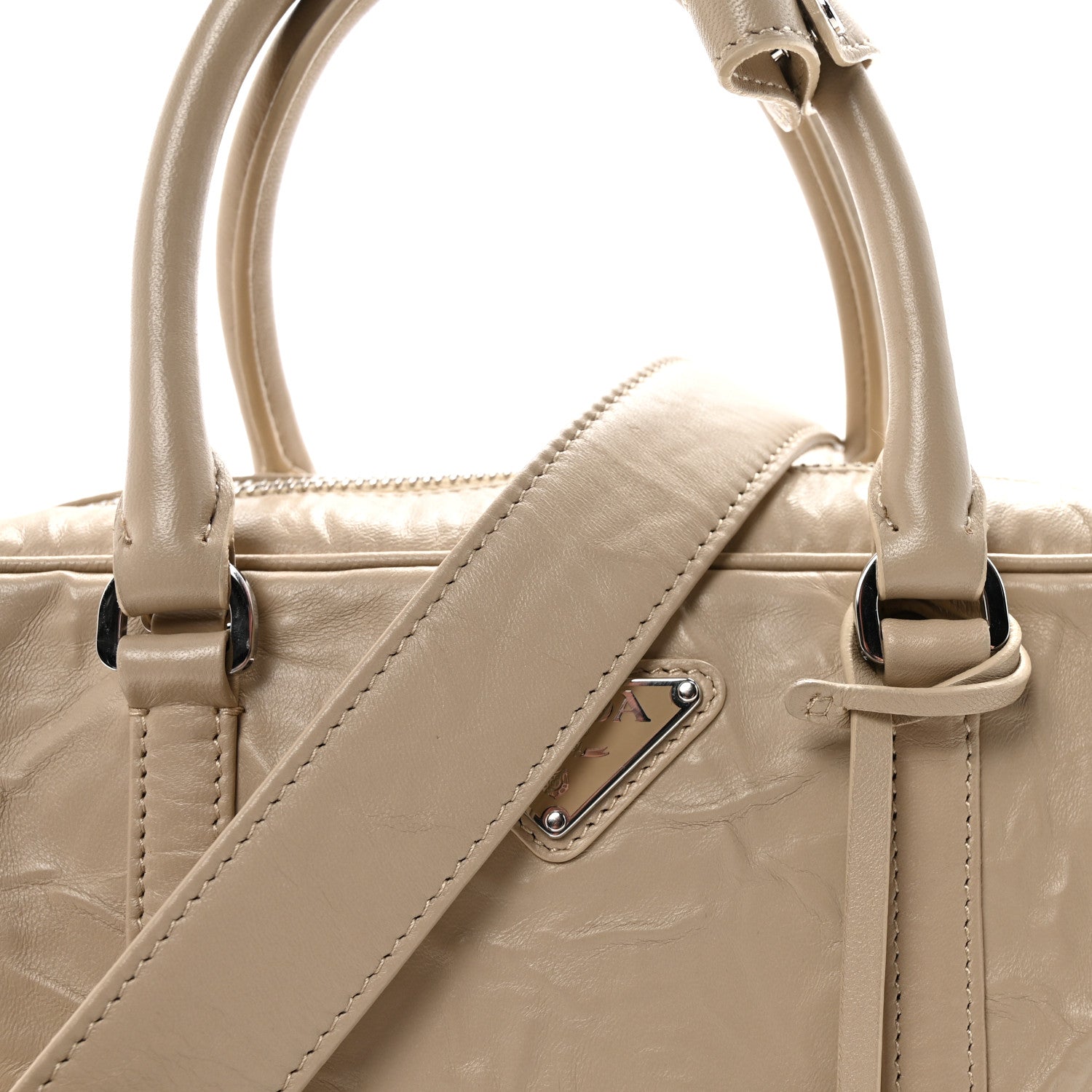 Prada Nappa Antique Medium Re-Edition 2001 Two Handle Bag Deserto 7 of 9