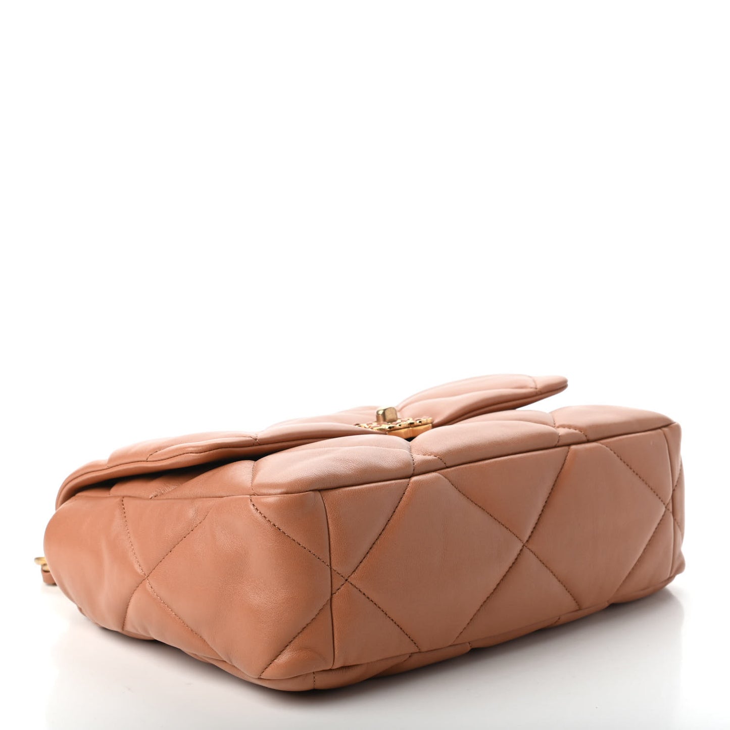 Lambskin Quilted Large Chanel 19 Flap Brown