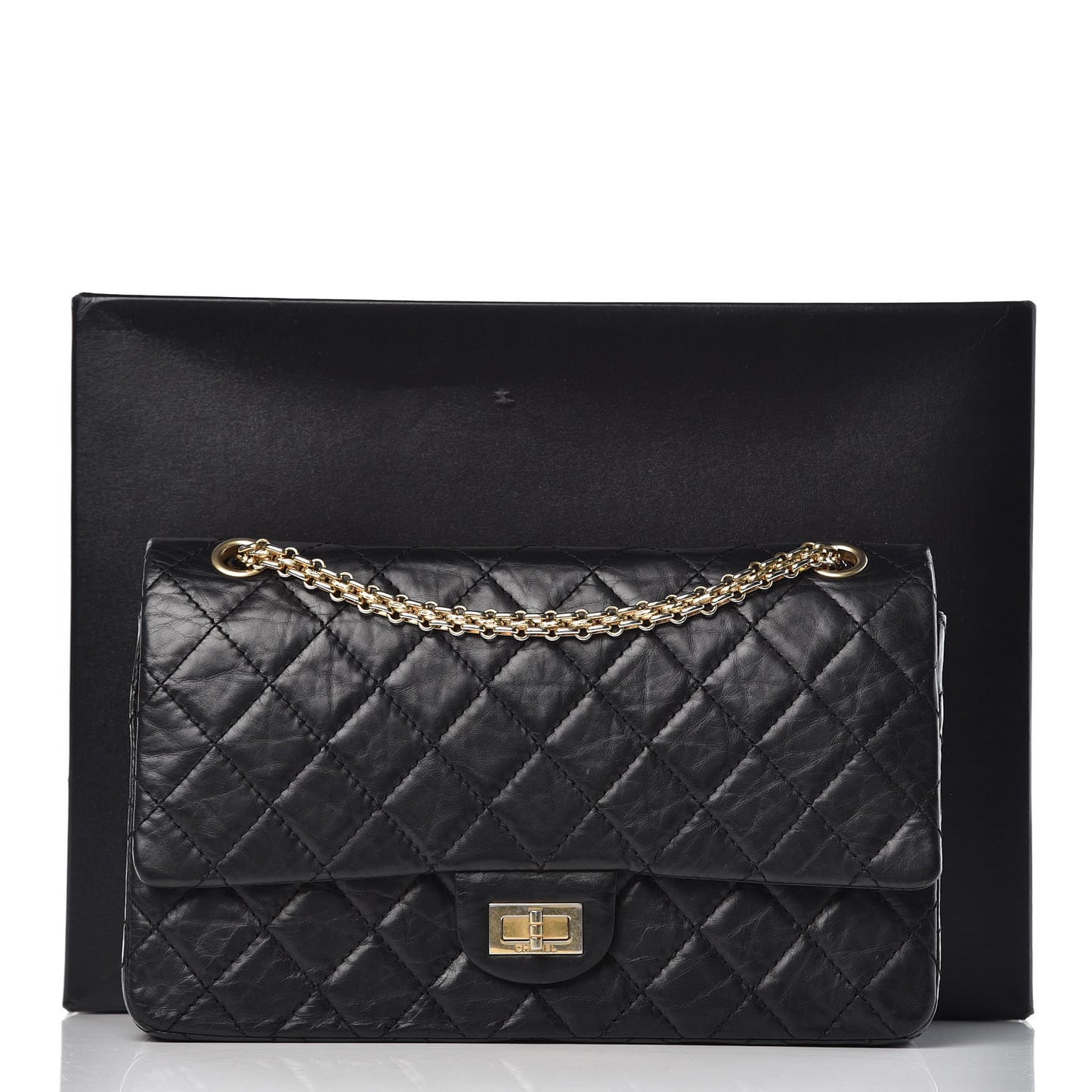 Aged Calfskin Quilted 50th Anniversary 2.55 Reissue 226 Flap Black