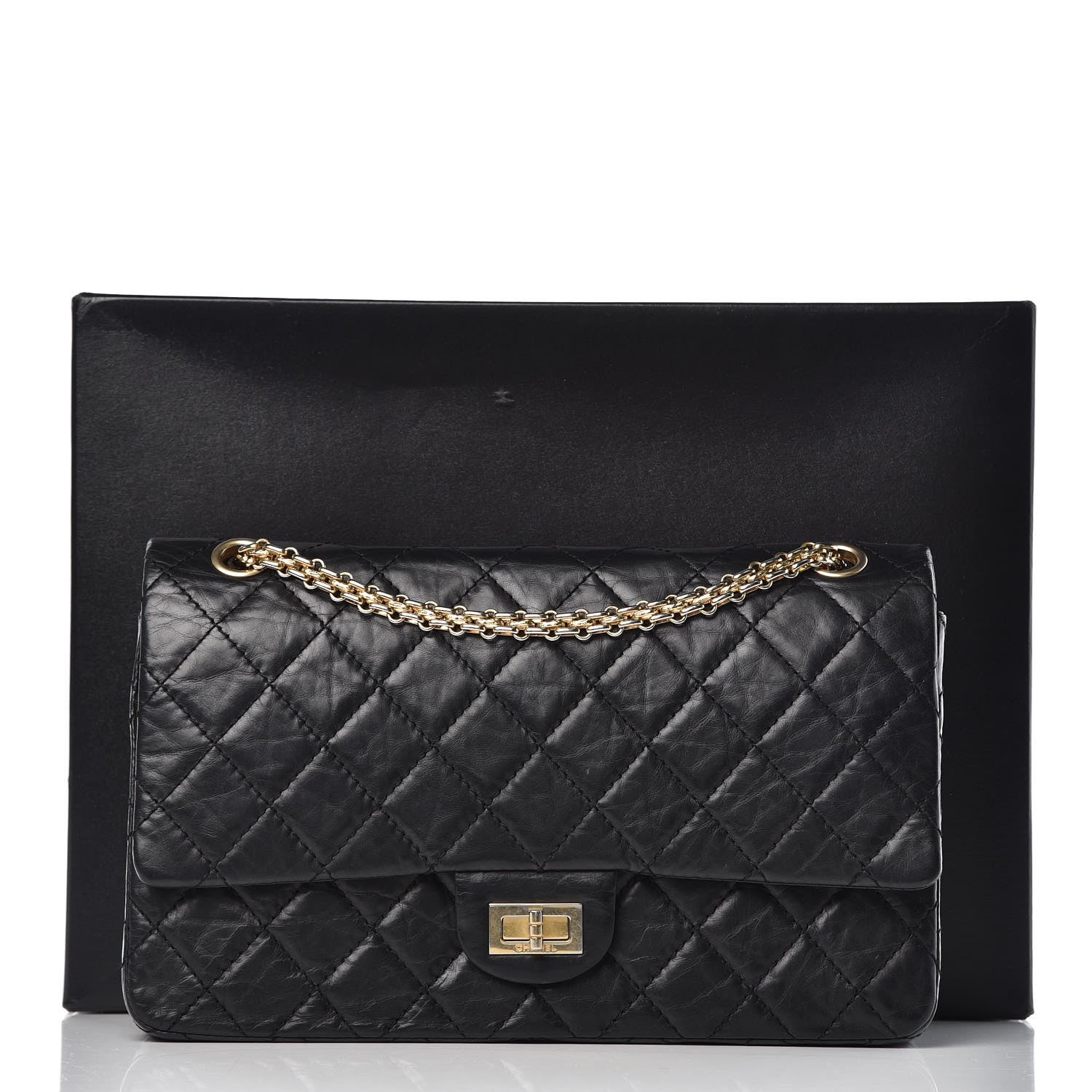 Chanel Aged Calfskin Quilted 50th Anniversary 2.55 Reissue 226 Flap Black 10 of 10