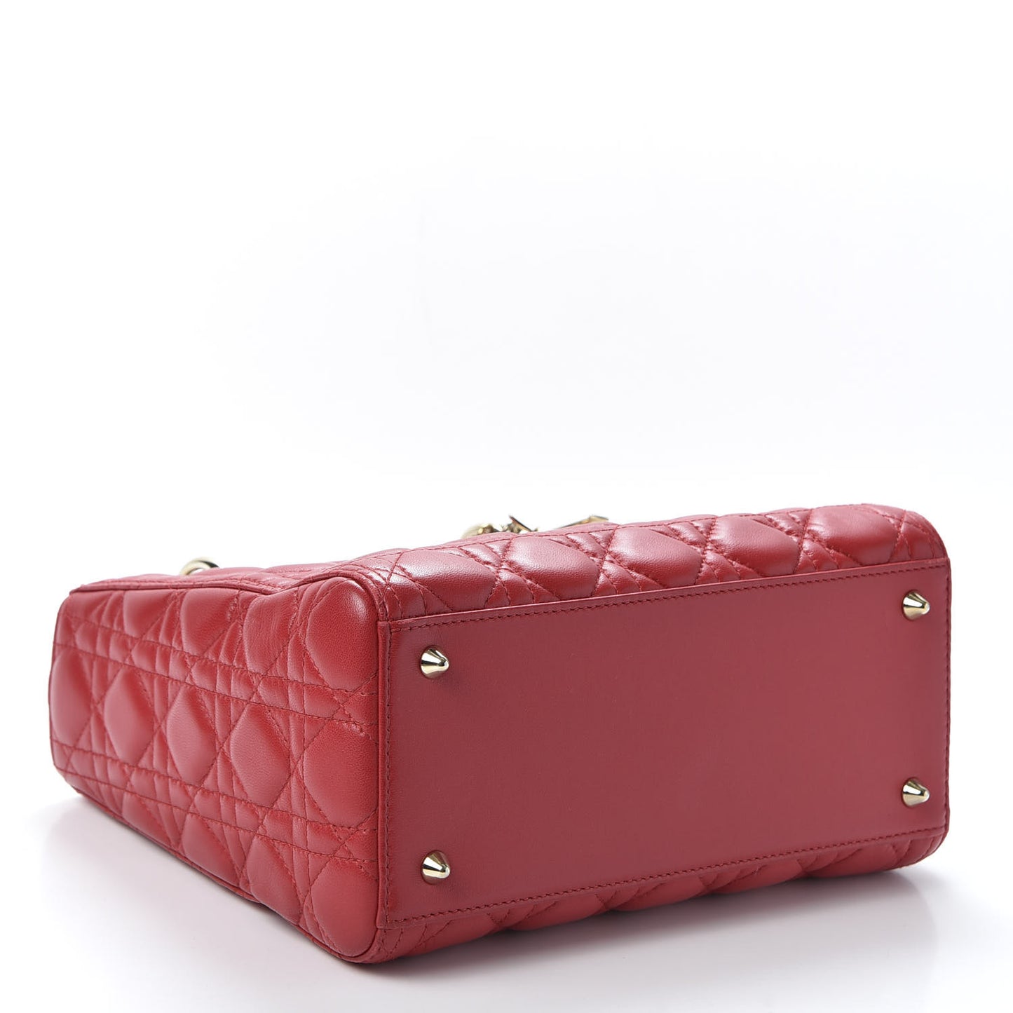 Lambskin Cannage Medium Lady Dior Red