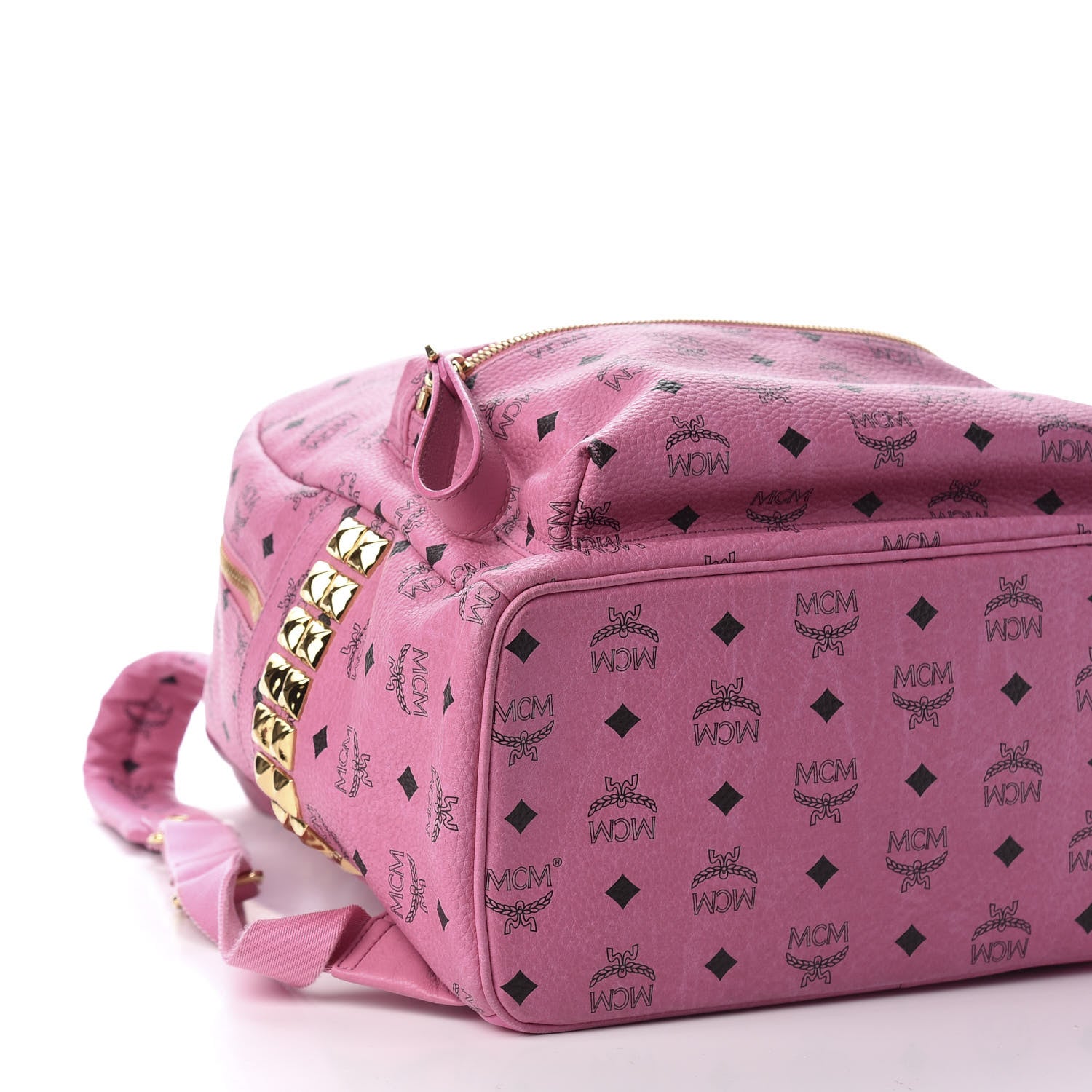 MCM Visetos Medium Side Studs Stark Backpack Pink 7 of 9
