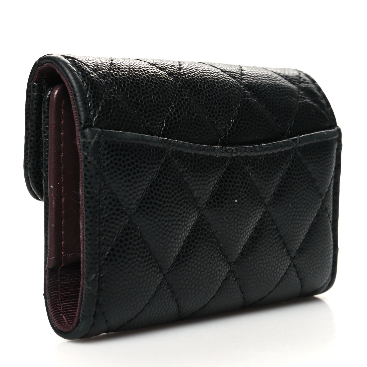 Caviar Quilted Classic 4 Key Holder Wallet Black