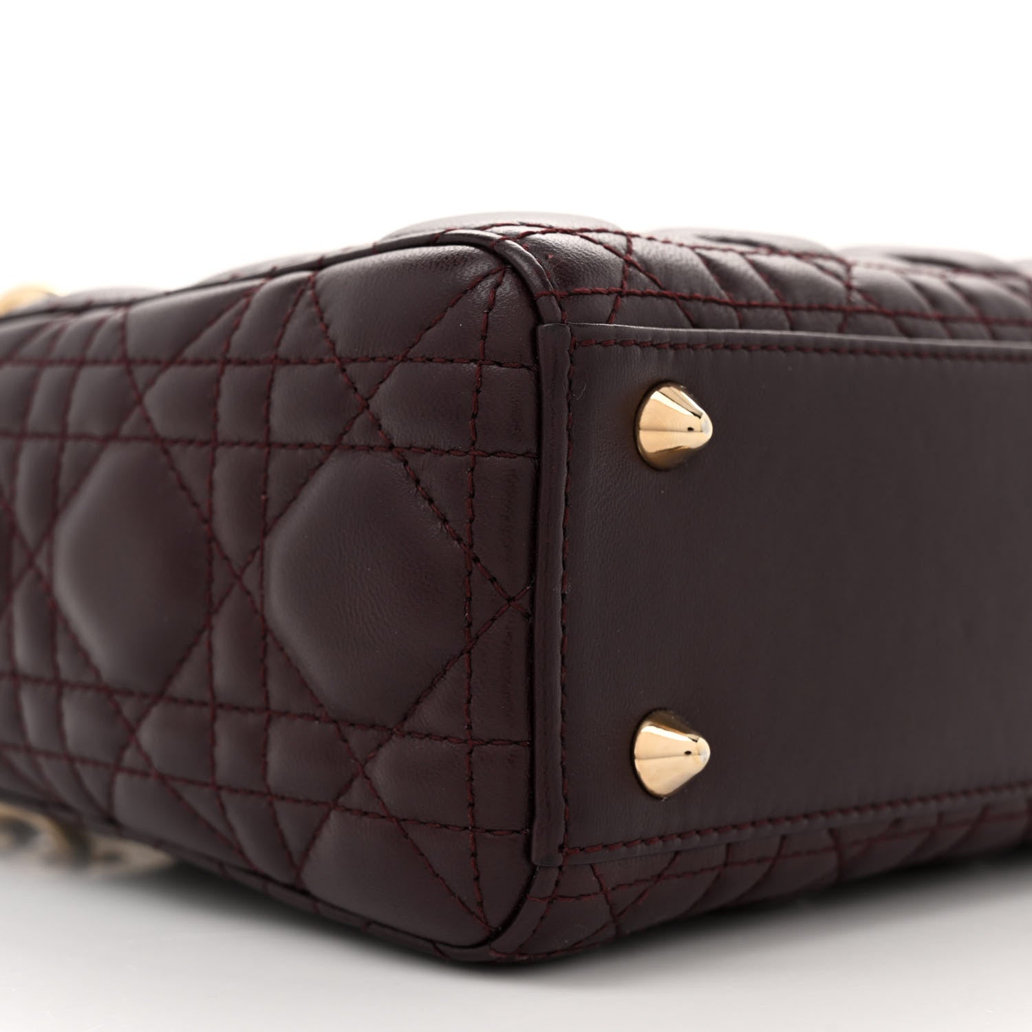 Christian Dior Lambskin Cannage Small Lucky Badges My Lady Dior Burgundy 9 of 10